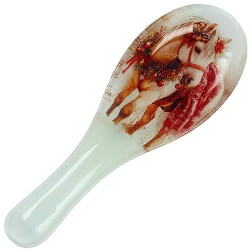 564676-РСВ (в уп.1шт.) - Подставка для ложки, стек [01110614] 564676-РСВ (в уп.1шт.) - Подставка для ложки, стекло, фигурная, 8х23.5 см, Daniks, Символ года 2026 Лошадь (498874)