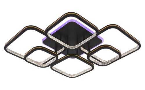 МС-DK6013B/6 BK+GOLD STRIP (RGB) Led 118W+6W 3000K [01102464] МС-DK6013B/6 BK+GOLD STRIP (RGB) Led 118W+6W 3000K+4000K+6500K диммер (1) светильник потолочный