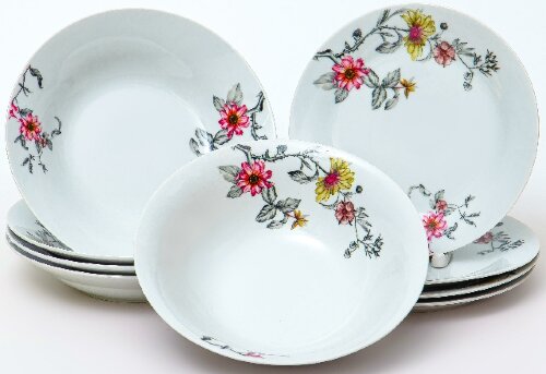 129-20054 (в уп.6наб.) - Столовый набор 9пр."ФИОНА [01093694] 129-20054 (в уп.6наб.) - Столовый набор 9пр."ФИОНА ОТТАВА" (4 мелкие тарелки 190мм + 4 глубокие тарелки 205мм 500мл + салатник 920мл 205мм), цветная упаковка.