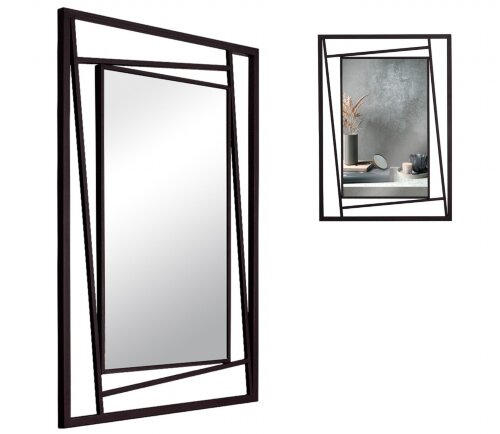 8863-Z2 (1) Зеркало интерьерное настенное в прямоу [01108137] 8863-Z2 (1) Зеркало интерьерное настенное в прямоугольном корпусе из металла 88х63 см, черный Рубин