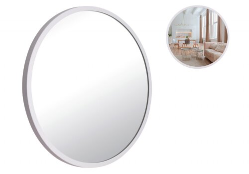 5055-Z2 (3) Зеркало интерьерное настенное в кругло [01106782] 5055-Z2 (3) Зеркало интерьерное настенное в круглом корпусе из металла  d=50см, белый