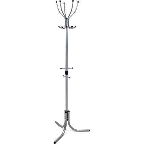 234044-РСВ (в уп.10шт.) - Вешалка напольная Nika К [01108985] 234044-РСВ (в уп.10шт.) - Вешалка напольная Nika Комфорт ВК5/МС серебро, количество крючков 5шт, размеры: 1800х600х600мм, материал: стальная мебельная труба с полимерным покрытием, пластмассовые наконечники.