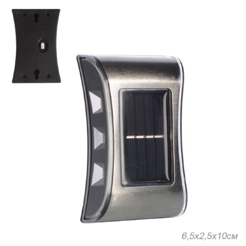 690372 (в уп.4/144шт.) - Светильник садовый, насте [01099275] 690372 (в уп.4/144шт.) - Светильник садовый, настенный на солнечной батарее 10х6,5х2,5см. /PM-088/, материал: пластик, металл.