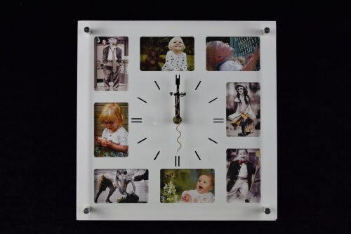 М9012 D (small) white colour (в кор.12шт.) АКЦИЯ - [01068926] М9012 D (small) white colour (в кор.12шт.) АКЦИЯ - Часы-фоторамка, размер: 320*320*48 мм, материал: МДФ, стекло.