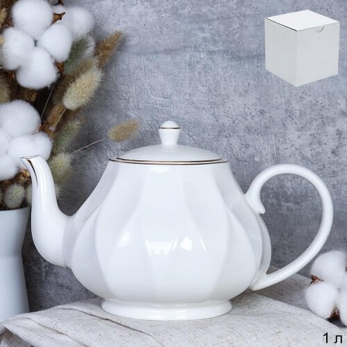 717311 (в уп.18шт.) - Чайник заварочный 800мл. / T [01111214] 717311 (в уп.18шт.) - Чайник заварочный 800мл. / TC82-TP / Грани, материал: костяной фарфор.