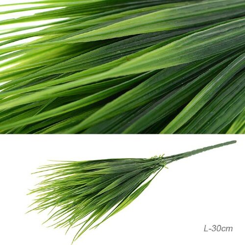 733941 (в уп.2/240шт.) - Лист искусственный Осока [01111591] 733941 (в уп.2/240шт.) - Лист искусственный Осока L=30см/ / AB45-N / 7 веток,12 листьев, материал: пластик.