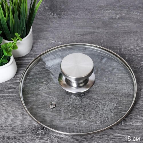 726956 (в уп.50шт.) - Крышка стеклянная 18см. / VD [01108251] 726956 (в уп.50шт.) - Крышка стеклянная 18см. / VDX-18 /, материал: стекло, нержавеющая сталь.