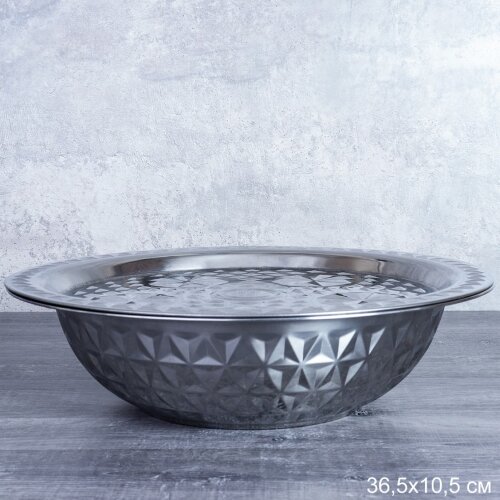 743796 (в уп.50шт.) - Чаша 4,5л и крышка-поднос /C [01109420] 743796 (в уп.50шт.) - Чаша 4,5л и крышка-поднос /CHP-796/, размер: 36,5х10,5см, материал: металл.