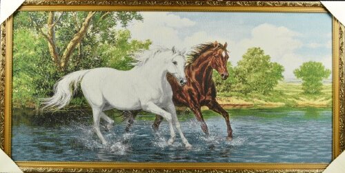 60*120 20 &quot;Кони&quot; Картина гобелен [01084797] 60*120 20 "Кони" Картина гобелен