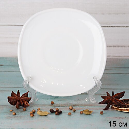 689000 (в уп.16шт.) - Блюдце 150мм, набор 6шт, бел [01108867] 689000 (в уп.16шт.) - Блюдце 150мм, набор 6шт, белое квадратное, FBD220 (WHITE ), материал: стеклокерамика.