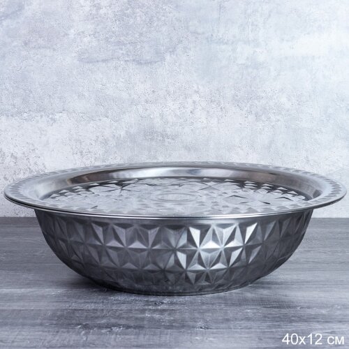 743797 (в уп.50шт.) - Чаша 6,5л и крышка-поднос /C [01109421] 743797 (в уп.50шт.) - Чаша 6,5л и крышка-поднос /CHP-797/, размер: 40х12см, материал: металл.