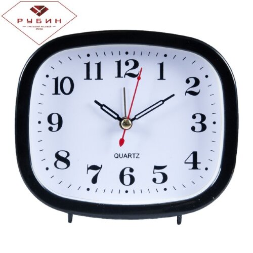 В5-001 (в кор.40шт) - Будильник кварц, корпус черн [01082390] В5-001 (в кор.40шт) - Будильник кварц, корпус черный "Классика" "Рубин", размер: 12,5х10,5х3,8см, материал: пластик, стекло,металл, кварцевый механизм с плавным ходом.