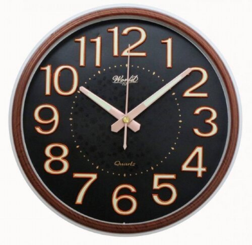 2841BL (в кор.20шт.) - Часы настенные WORLD, механ [01106386] 2841BL (в кор.20шт.) - Часы настенные WORLD, механизм: кварцевый плавного хода секундной стрелки от бат АА., цифры и стрелки со светонакапливающим материалом, размер 280*280*40мм, материал: пластик, стекло.
