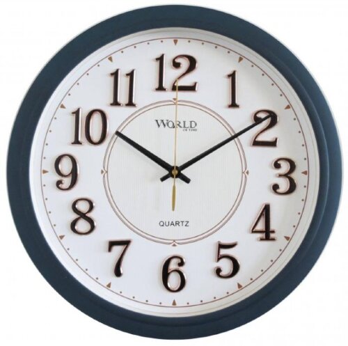 7773k BLUE (в уп.10шт.) - Часы настенные WORLD, кв [01109074] 7773k BLUE (в уп.10шт.) - Часы настенные WORLD, кварцевый механизм плавного хода. Особенность: накладные цифры. Размер: 365х365х50мм, материал: пластик, стекло.