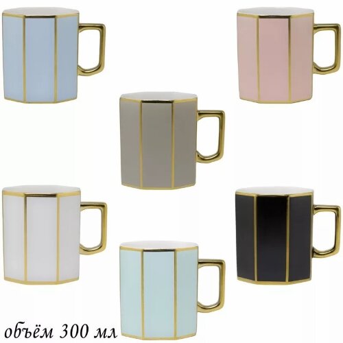 106-113 (в уп.6наб.) - Набор из 6 кружек 300мл. в [01105998] 106-113 (в уп.6наб.) - Набор из 6 кружек 300мл. в под.упаковке, материал: фарфор.