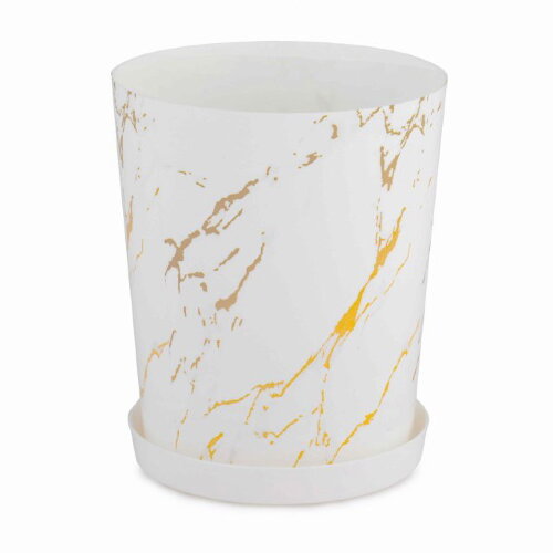 8376М (в уп.20шт.) - Горшок цветочный 1,2л. "Мрамо [01044571] 8376М (в уп.20шт.) - Горшок цветочный 1,2л. "Мрамор" с поддоном, размер: 110х110х150мм.