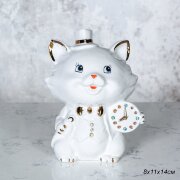 708667 (в уп.24шт.) - Статуэтка копилка Кот с часа [01107010]