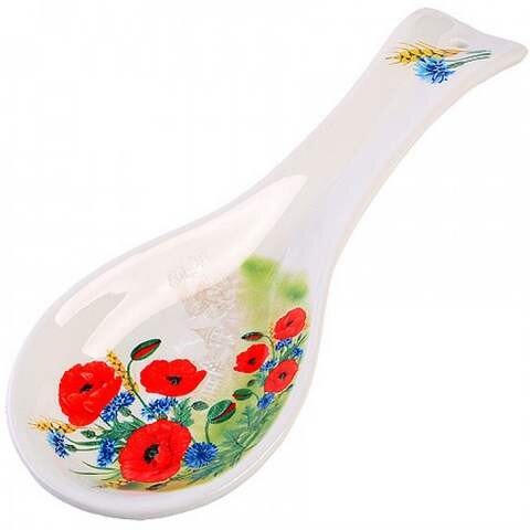 60271 (в уп.72шт.) - Подставка для ложки 22,3см, Ц [01110611] 60271 (в уп.72шт.) - Подставка для ложки 22,3см, Цветущие Маки, материал: доломит.