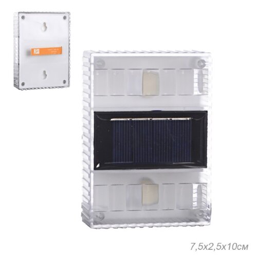 690368 (в уп.4/144шт.) - Светильник садовый, насте [01099276] 690368 (в уп.4/144шт.) - Светильник садовый, настенный на солнечной батарее 10х7х2,5см. /PM-035/, материал: пластик.