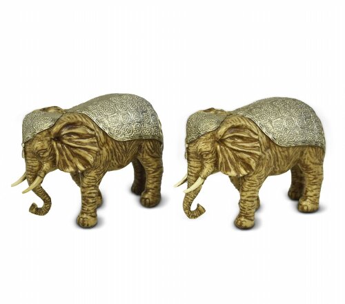 GYL2010-0 (4) - Фигурка "Слон", набор 2шт, размеры [01025422] GYL2010-0 (4) - Фигурка "Слон", набор 2шт, размеры: H=16см, L=22см, материал: полистоун.