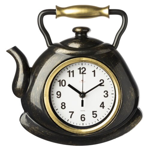 3129-006 (10) Часы настенные чайник 27х28,5 см, ко [01110960] 3129-006 (10) Часы настенные чайник 27х28,5 см, корпус черный с золотом "Классика" "Рубин"