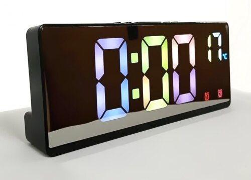 6631X BL Зеркальные светодиодные часы. Материал ко [01111096] 6631X BL Зеркальные светодиодные часы. Материал корпуса: пластик. Габаритные размеры (ВхШхГ): 6,5 х 17 х 3.5 см Питание: от любого источника с USB (кабель USB в комплекте), от сети 220 В через адаптер (адаптер DC 5V, в комплект не входит). Встроенный календарь: время, дата, температура.