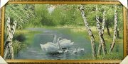 60*120 06 "Лебединая семья №2" Картина гобелен [01084801]