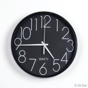 731559 (в уп.40шт.) - Часы настенные D=25см, чёрны [01110504]