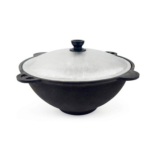 440267-РСВ (в уп.1шт.) - Чугунный казан BARAKA с к [01106510] 440267-РСВ (в уп.1шт.) - Чугунный казан BARAKA с крыш. 12л. (39,5см) толщ.стенки 5мм, толщ.дна 5,5мм Плоское дно пр.Узбекистан