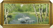 60*120 06 М/Р "Лебединая семья №2" Картина гобелен [01084811]