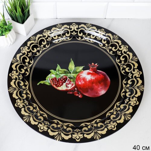 742160 (в уп.48шт.) - Поднос круглый 40см. Гранат [01109051] 742160 (в уп.48шт.) - Поднос круглый 40см. Гранат / MB-160 /, материал:  металл эмаль.