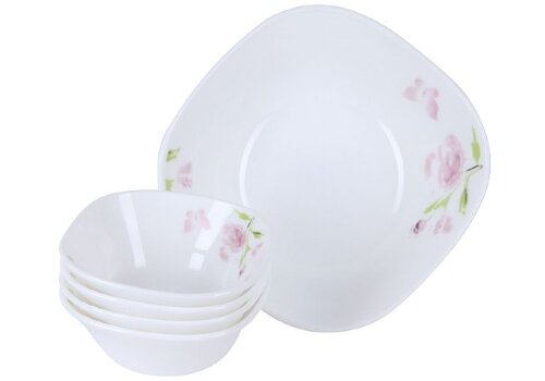 130024-RGC (в уп.12наб.) - Набор квадратных салатн [01094848] 130024-RGC (в уп.12наб.) - Набор квадратных салатников 5шт. В наборе 1 салатник 24х24х7,5 см,1500мл и 4 салатника 15х15х5,5см по 400мл.