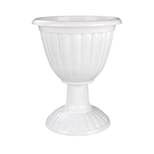 1392М (в уп.5шт.) - Вазон &quot;Жасмин&quot; 18л. на высокой [01057024] 1392М (в уп.5шт.) - Вазон "Жасмин" 18л. на высокой ножке (белый), размер: 420х420х500мм.