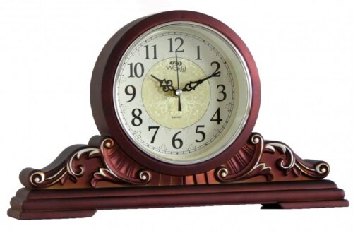 3830-R S (в кор.10шт.) - Часы настольные  WORLD, к [01089862] 3830-R S (в кор.10шт.) - Часы настольные  WORLD, кварцевый механизм плавного хода от бат АА, размер: 250х420х75мм, материал: пластик, стекло.