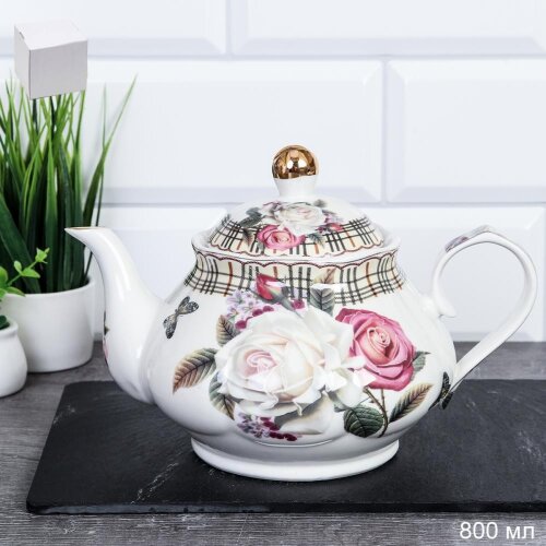 729969 (в уп.18шт.) - Чайник заварочный с крышкой [01108152] 729969 (в уп.18шт.) - Чайник заварочный с крышкой 800мл. /new F31-TP/, материал: костяной фарфор.