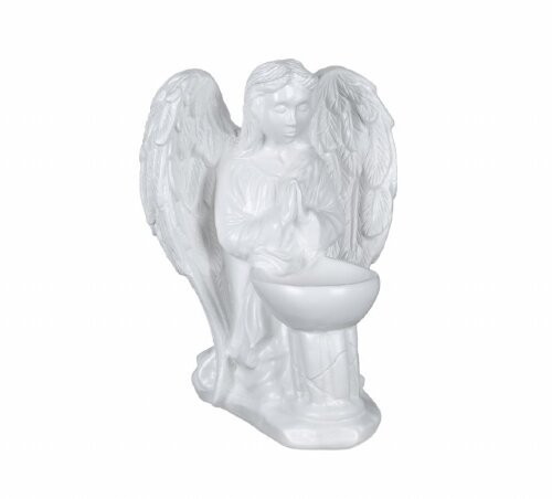 37831 (в кор.4шт.) - Сувенир Ангел Девочка молящая [01098881] 37831 (в кор.4шт.) - Сувенир Ангел Девочка молящаяся с чашей, белый (Гипс) (без упаковки)