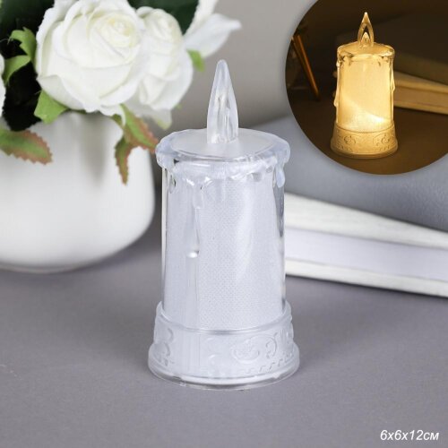 737426 (в уп.123шт.) - Свеча светодиодная 6х6х12см [01107870] 737426 (в уп.123шт.) - Свеча светодиодная 6х6х12см. / VFR-119 / прозрачная, материал: пластик.