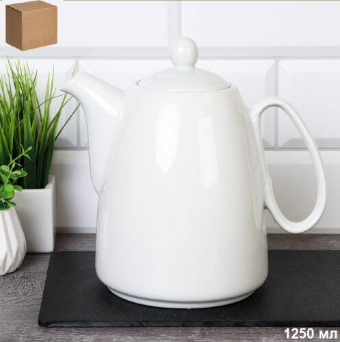 737459 (в уп.18шт.) - Чайник заварочный 1250мл. Мо [01111220] 737459 (в уп.18шт.) - Чайник заварочный 1250мл. Модерн / FU-1012 /, материал: костяной фарфор.