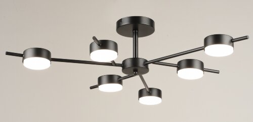 ВР-N6836/6 BK D775*H185 мм патрон: GX53 лампочки в [01110241] ВР-N6836/6 BK D775*H185 мм патрон: GX53 лампочки в комплект не входят (1) светильник потолочный