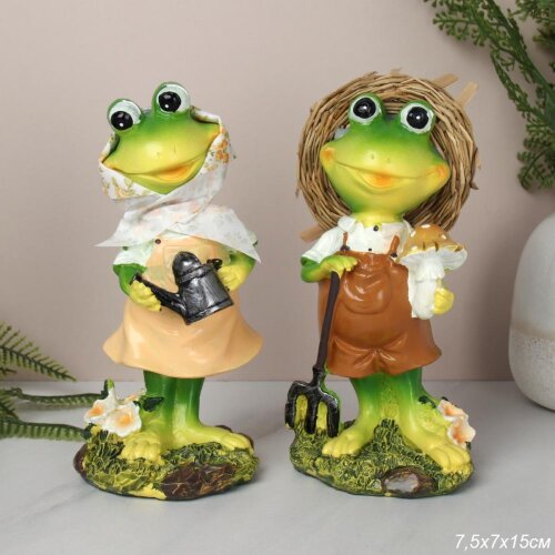 652833 (в уп.96наб.) - Фигурка Лягушка 15см, набор [01110750] 652833 (в уп.96наб.) - Фигурка Лягушка 15см, набор 2шт. / 6162 /, материал: полистоун.