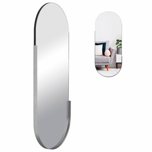 11045-Z3 (1) Зеркало интерьерное настенное в оваль [01108048] 11045-Z3 (1) Зеркало интерьерное настенное в овальном корпусе из металла  110х45 см, серебро Рубин