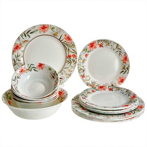 563543-РСВ (в уп.2наб.) - Набор столовый 19пр. Ter [01111345] 563543-РСВ (в уп.2наб.) - Набор столовый 19пр. Teropal 10119-SK. (Тарелка подстановочная 24см.-6шт, тарелка десертная 19см.-6шт, тарелка суповая 18см.-6шт, салатник глубокий 23см.-1шт.), материал: стеклокерамика.