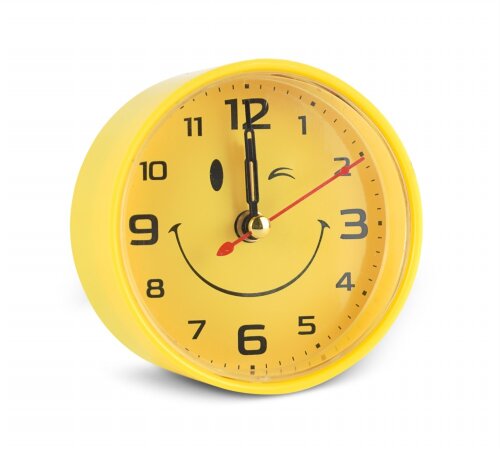 В7-031 (40) Будильник кварц, корпус желтый &quot;Смайли [01110408] В7-031 (40) Будильник кварц, корпус желтый "Смайлик"