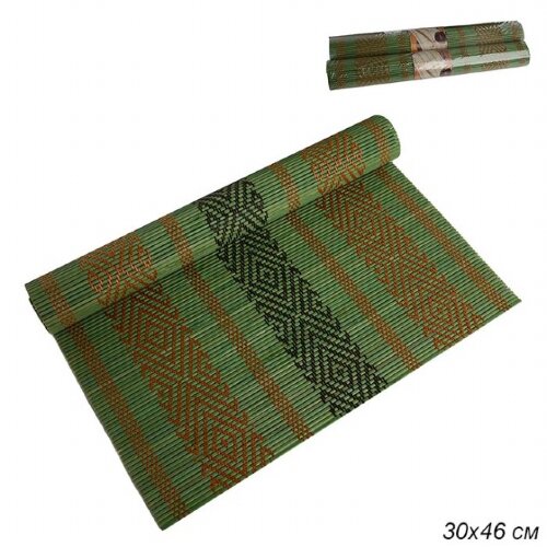 660024 (в уп.100шт.) - Мат для стола 2шт. /L101/ з [01095727] 660024 (в уп.100шт.) - Мат для стола 2шт. /L101/ зелёный, размер: 30х46см, материал: бамбук.