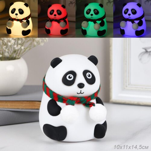 732025 (в уп.80шт.) - Светильник настольный 10х13с [01110733] 732025 (в уп.80шт.) - Светильник настольный 10х13см. Панда / CW182609-3 /, материал: пластик.