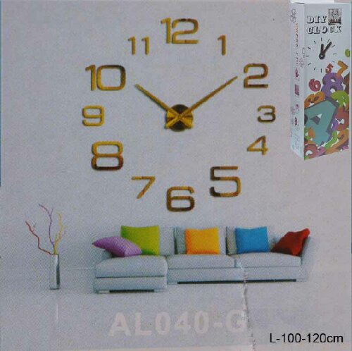 637695 (в уп.36шт.) - Часы аппликация 100-120см., [01092701] 637695 (в уп.36шт.) - Часы аппликация 100-120см., золото /AL040G/3/, материал: пластик.