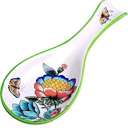 30788 (в уп.72шт.) - Подставка для ложки 22,3см, Л [01110607] 30788 (в уп.72шт.) - Подставка для ложки 22,3см, Летний Букет, материал: доломит.