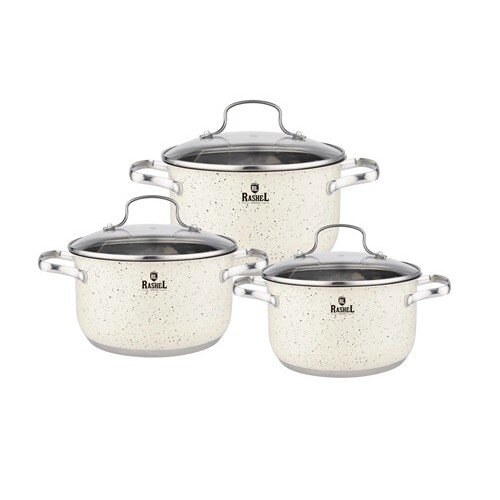 511062-РСВ (в уп.1наб) - Набор кастрюль 6 пр. из н [01106215] 511062-РСВ (в уп.1наб) - Набор кастрюль 6 пр. из нержавеющей стали со стекл. кр. (2,6л, 3,6л, 4,7л) (R-20304в) "МАРУСЯ"