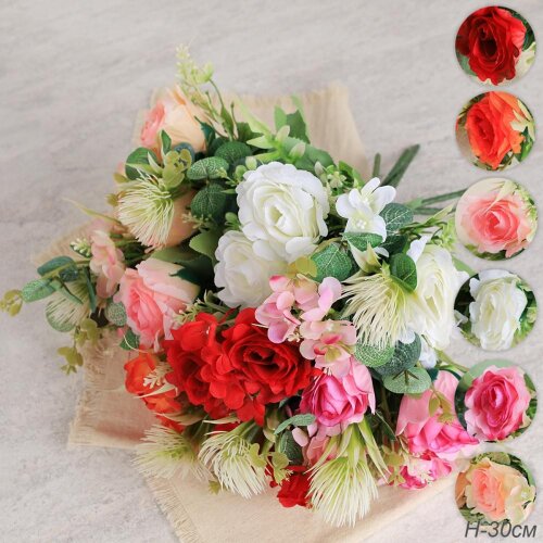 716150 (в уп.300/1200шт.) - Цветок искусственный H [01106319] 716150 (в уп.300/1200шт.) - Цветок искусственный H=30см. / W367156 /, материал: пластик, текстиль.