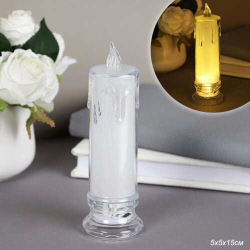 737419 (в уп.12шт.) - Свеча светодиодная 15х5см. / [01110425] 737419 (в уп.12шт.) - Свеча светодиодная 15х5см. / VFR-114 /, материал: пластик.